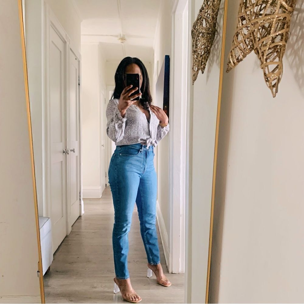 EVERLANE HIGH RISE SKINNY BLUE DENIM JEANS 27 - Picture 2 of 11